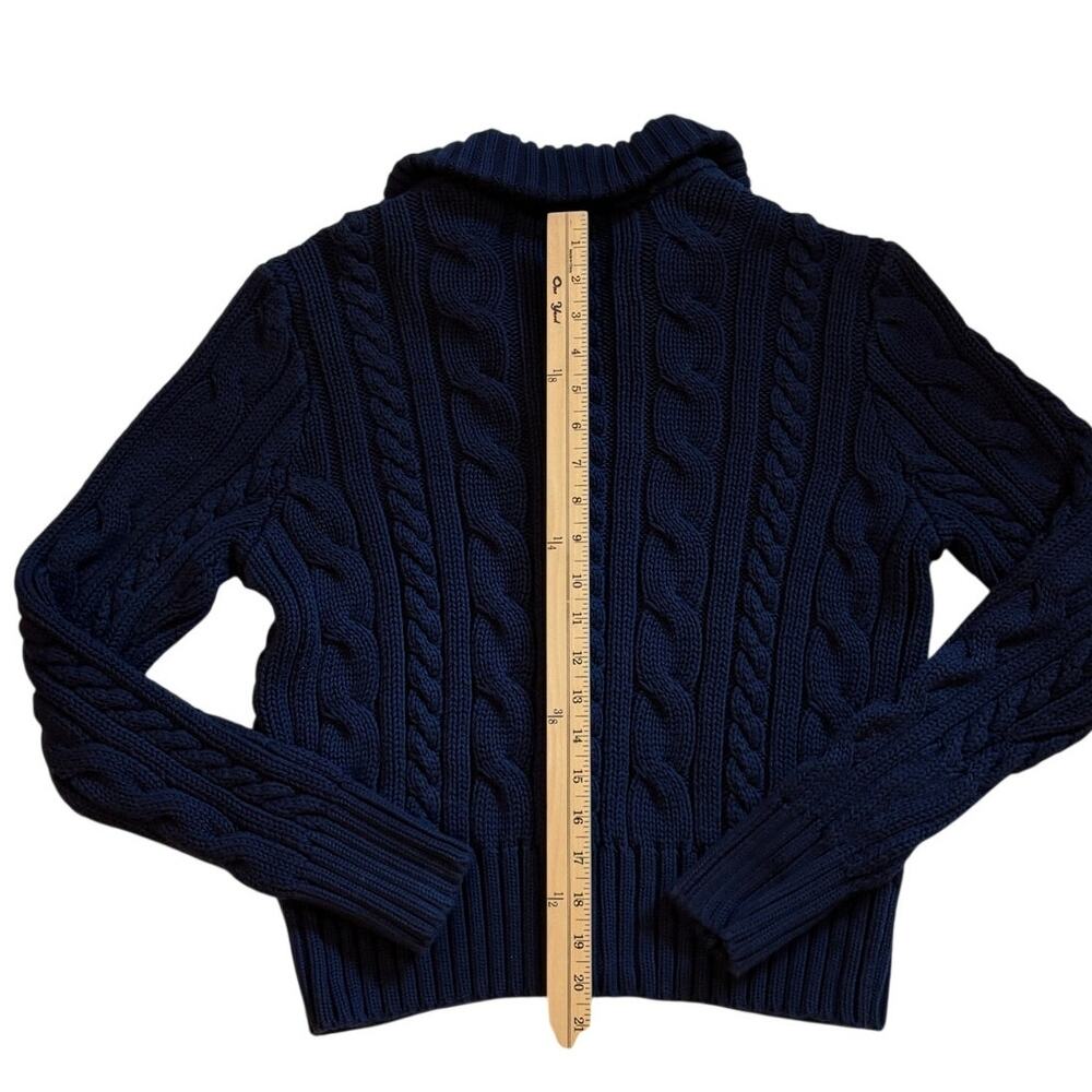 Vtg Lauren Ralph Lauren Cardigan Sweater Womens XL Blue Cable Knit Button Front - Picture 7 of 8